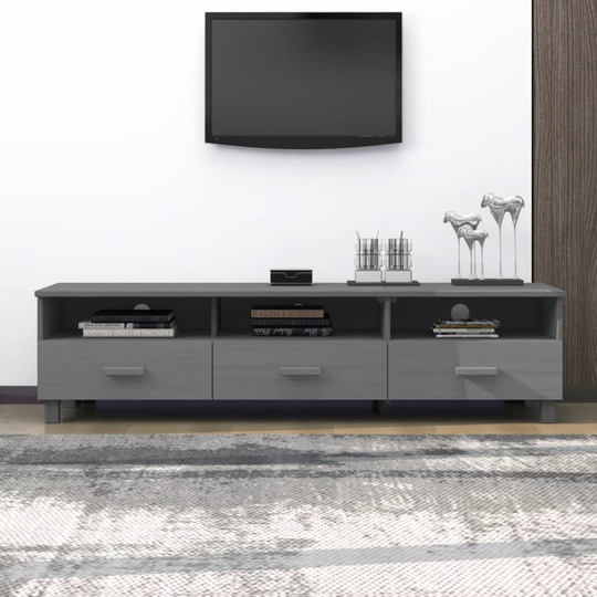 vidaXL TV-taso tummanharmaa 158x40x40 cm täysi mänty