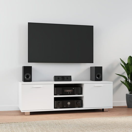 vidaXL TV-taso valkoinen 120x40,5x35 cm tekninen puu