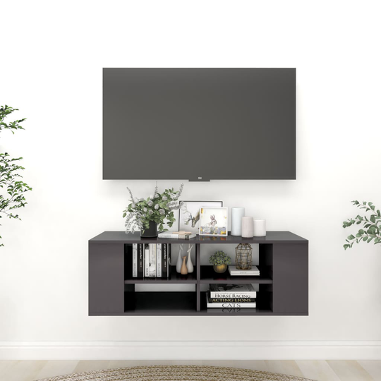 vidaXL Seinäkiinnitettävä TV-taso korkeak. harm. 102x35x35cm lastulevy