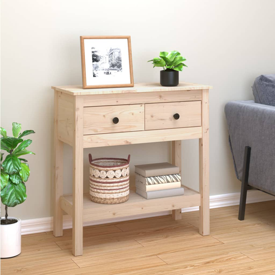 vidaXL Konsolipöytä 75x35x75 cm täysi mänty