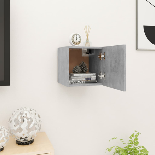 vidaXL Seinäkiinnitettävä TV-taso betoninharmaa 30,5x30x30 cm