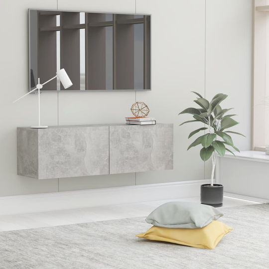 vidaXL TV-taso betoninharmaa 100x30x30 cm lastulevy