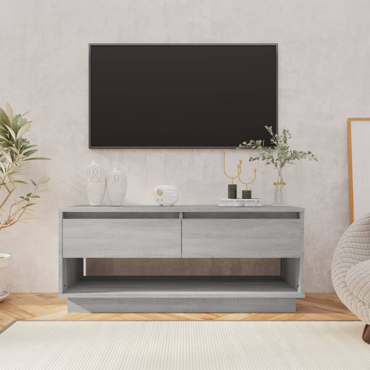 vidaXL TV-taso harmaa Sonoma-tammi 102x41x44 cm lastulevy