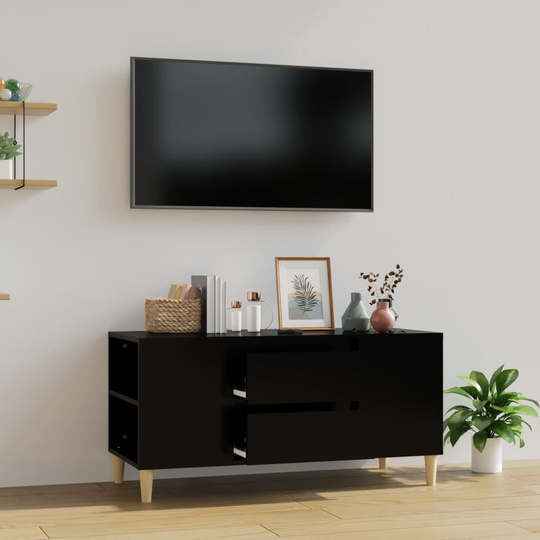 vidaXL TV-taso musta 102x44,5x50 cm tekninen puu