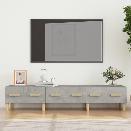vidaXL TV-taso betoninharmaa 150x34,5x30 cm tekninen puu