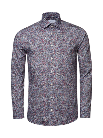 Shirt slim scandinavian paisley print -kauluspaita