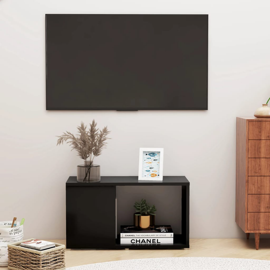 vidaXL TV-taso musta 60x24x32 cm lastulevy