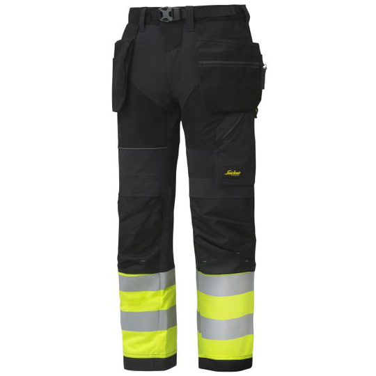 Snickers 6931 FlexiWork Housut Hi-Vis, keltainen
